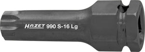 HAZET Impact screwdriver socket 990S-18LG ∙ Square, hollow 12.5 mm (1/2 inch), Outside hexagon 24 mm ∙ Internal serration profile XZN ∙∙ M18