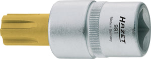 HAZET Screwdriver socket 991-9 ∙ Square, hollow 12.5 mm (1/2 inch) ∙ Spline Socket Ribe-CV ∙∙ M9