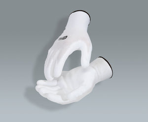 Gloves, micro fine, white, 12 pair, 9 