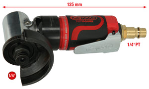1/4" SlimPOWER Mini compressed air rod angle grinder, short