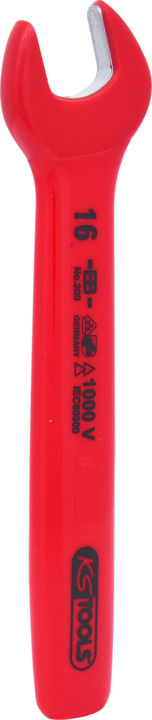 Open-end wrench with protective insulation, 16mm