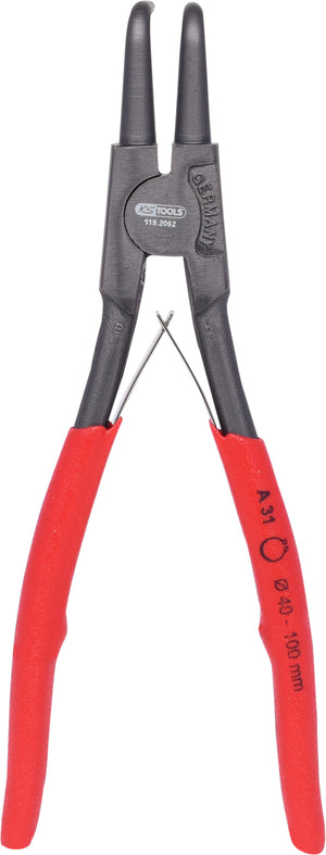 Circlip pliers for external circlips, angled, 40-100 mm