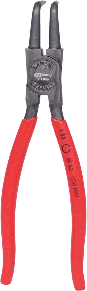 Circlip pliers for internal circlips, angled, 40-100 mm