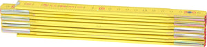 Wooden folding rule, yellow, 2m