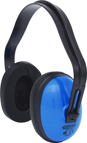 Padded ear defenders with headband - blue