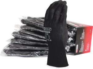 Gloves, micro fine, black, 12 pair, Xextra long 