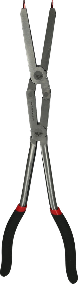 Double joint safety pliers for external retention rings, 345 mm
