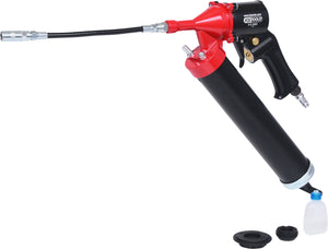 2in1 Pneumatic grease gun for stroke by stroke and constant conveyance of grease