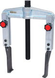 Quick adjustment universal 2 arm puller set with narrow and extended legs, 50-160 mm, 220 mm