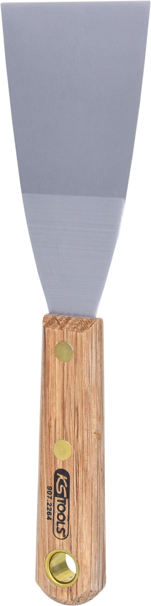 STAINLESS STEEL scraper, 63mm, wooden handle