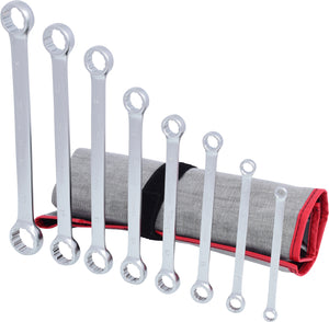 ULTIMATEplus Double ring ended spanner set, straight, 8 pcs