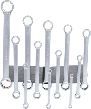 ULTIMATEplus Double ring ended spanner set, straight, 12 pcs