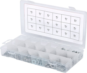 Toothed and standard washers assortment, M3-10, 720 pcs