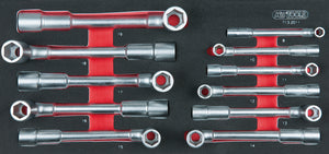 SCS Pipe head wrench set, 11 pcs, 1/3 system insert
