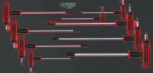SCS Module de clés mâles coudées Torx à poignée en T, 9 pcs., modules système 1/3