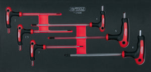 SCS Torx T-handle key wrench set, 6 pcs, 1/3 system insert