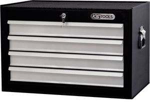 BASICline tool cabinet top chest,with 4 drawers, black/silver