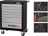 BASICline tool cabinet set, with 7 drawers, 174 pcs