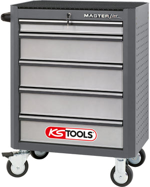 MASTERline tool cabinet,with 5 drawers grey/silver