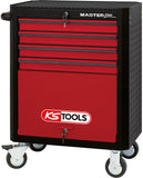 MASTERline tool cabinet,with 4 drawers black/red