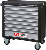 MASTERline tool cabinet with 8 drawers extra long,black/silver