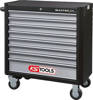 MASTERline tool cabinet with 8 drawers extra long,black/silver