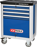ULTIMATEline tool cabinet, with 4 drawers, blue/silver