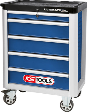 ULTIMATEline tool cabinet, with 5 drawers, blue/silver