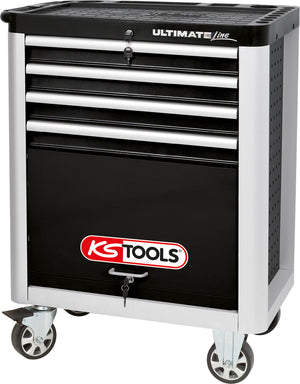 ULTIMATEline tool cabinet,with 4 drawers,black/silver