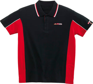 Polo shirt, black-red extra long