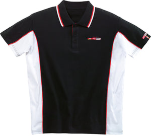 Polo shirt, black-white, L