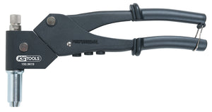 Hand rivetting tool, 360° rotating head