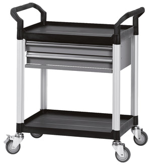 Workshop service trolley, with 2 drawers