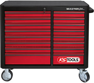 MASTERline Werkstattwagen, mit 16 Schubladen schwarz/rot