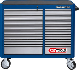 MASTERline Großraum-Werkstattwagen, mit 16 Schubladen blau/silber