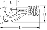 Coupe-tubes télescopique pour tuyaux en inox, 3-38mm