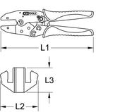 Crimping pliers for western terminals, RJ22