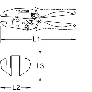 Crimping pliers for western terminals, RJ11/12
