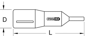 1/2" Bit-Stecknuss mit Schutzisolierung für Innensechskant-Schrauben, 10mm, 95mm lang