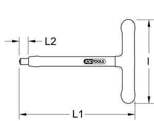Clé carrée mâle 1/2" manche en T avec revêtement isolant et arrêt, 200 mm