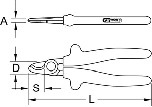 Cisaille à main 1000V, 165 mm