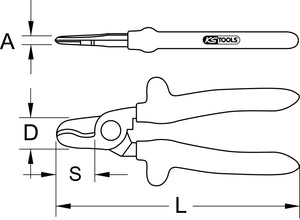 1000V single handed cable shear, 210mm