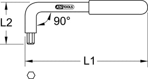 Innensechskant-Winkelstiftschlüssel mit Schutzisolierung, 3mm