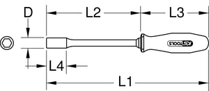 Stecknuss-Schraubendreher mit Schutzisolierung, 7mm