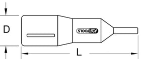Douille tournevis 3/8" avec revêtement isolant pour vis Torx, T40, courte