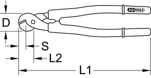 Pince coupe-câble avec revêtement isolant, 450 mm