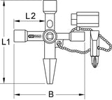 Clé universelle pour armoire électrique chaîne courte, 61mm