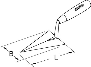 Pointing trowel, with wood handle, 160mm