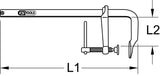 U-Schraubzwinge mit Knebel, 300x140mm, 550 mm