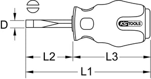 ERGOTORQUEmax Schlitz-Schraubendreher, 6mm, kurze Form
